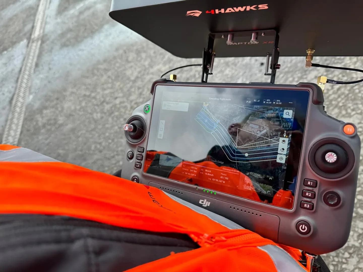 Split screen showing traditional survey methods vs efficient drone surveying