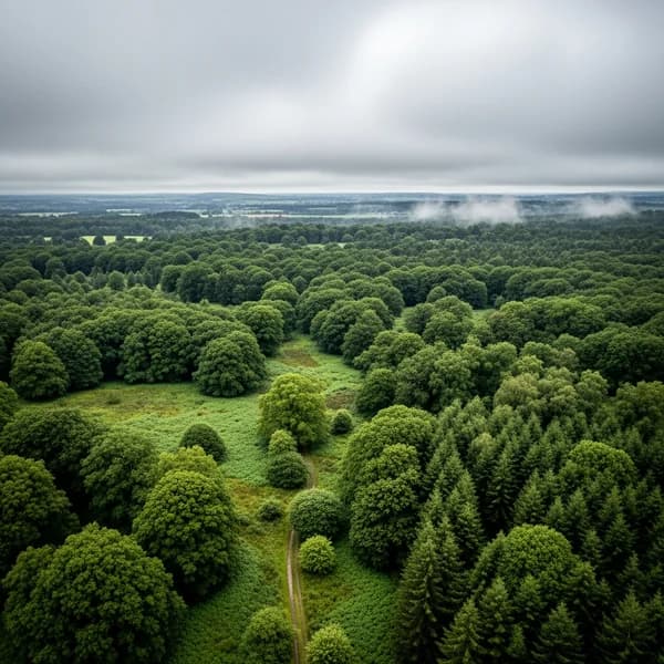LiDAR penetrating forest canopy to map ground surface for woodland surveys