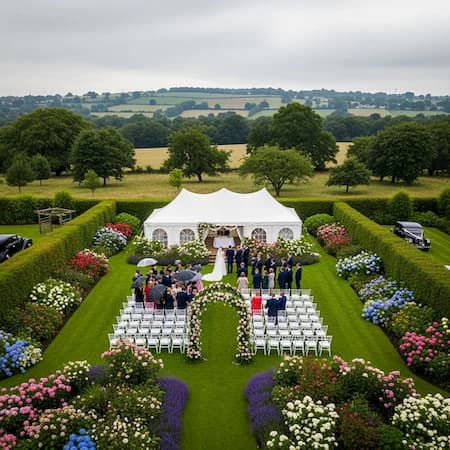 Reception party aerial photography