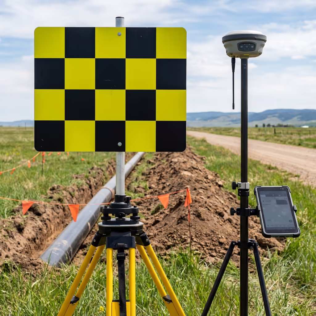 Ground control point marker for survey accuracy in corridor mapping