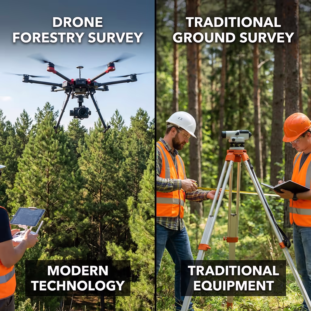 Comparison of drone forestry survey versus traditional ground-based methods