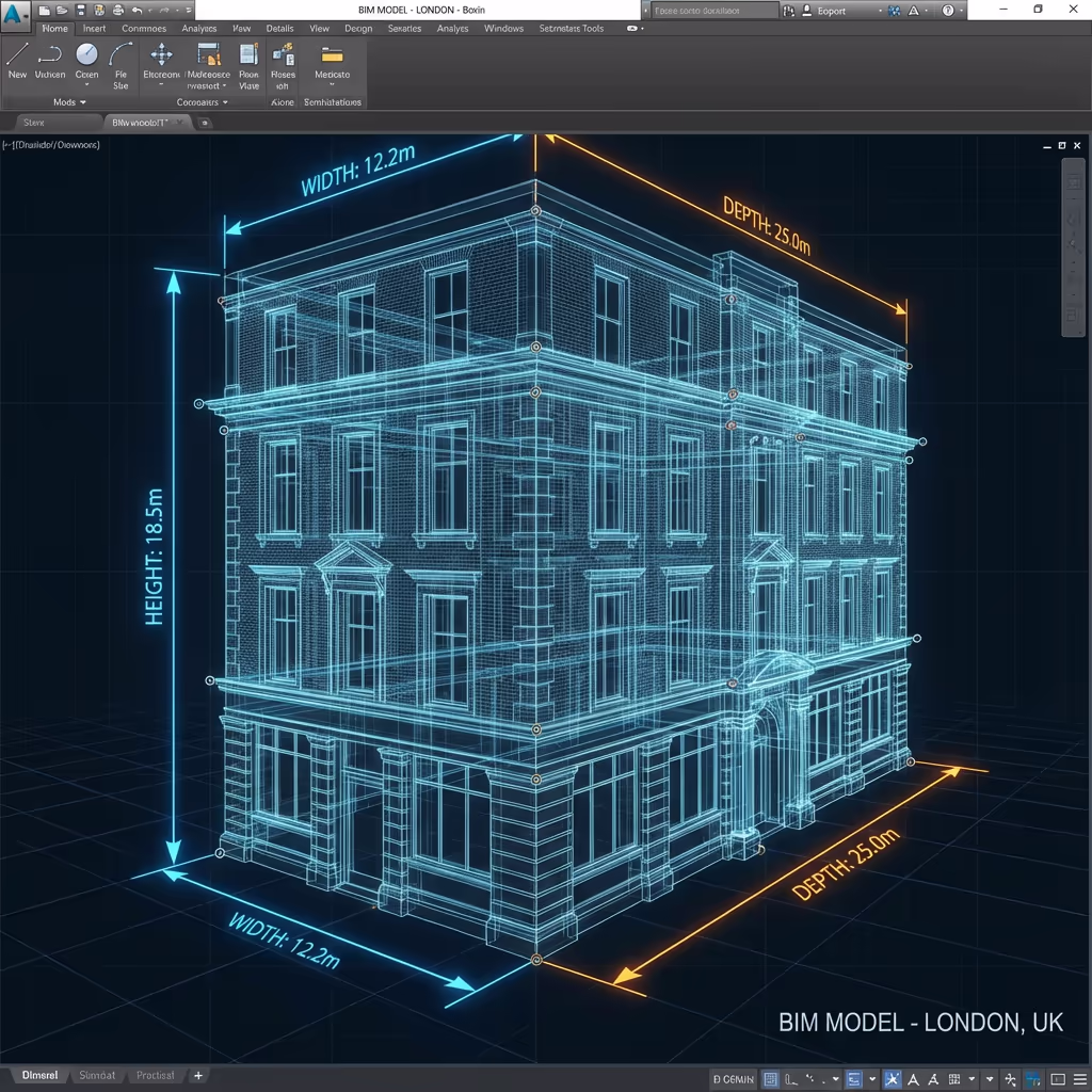 3D building model with all dimensions captured