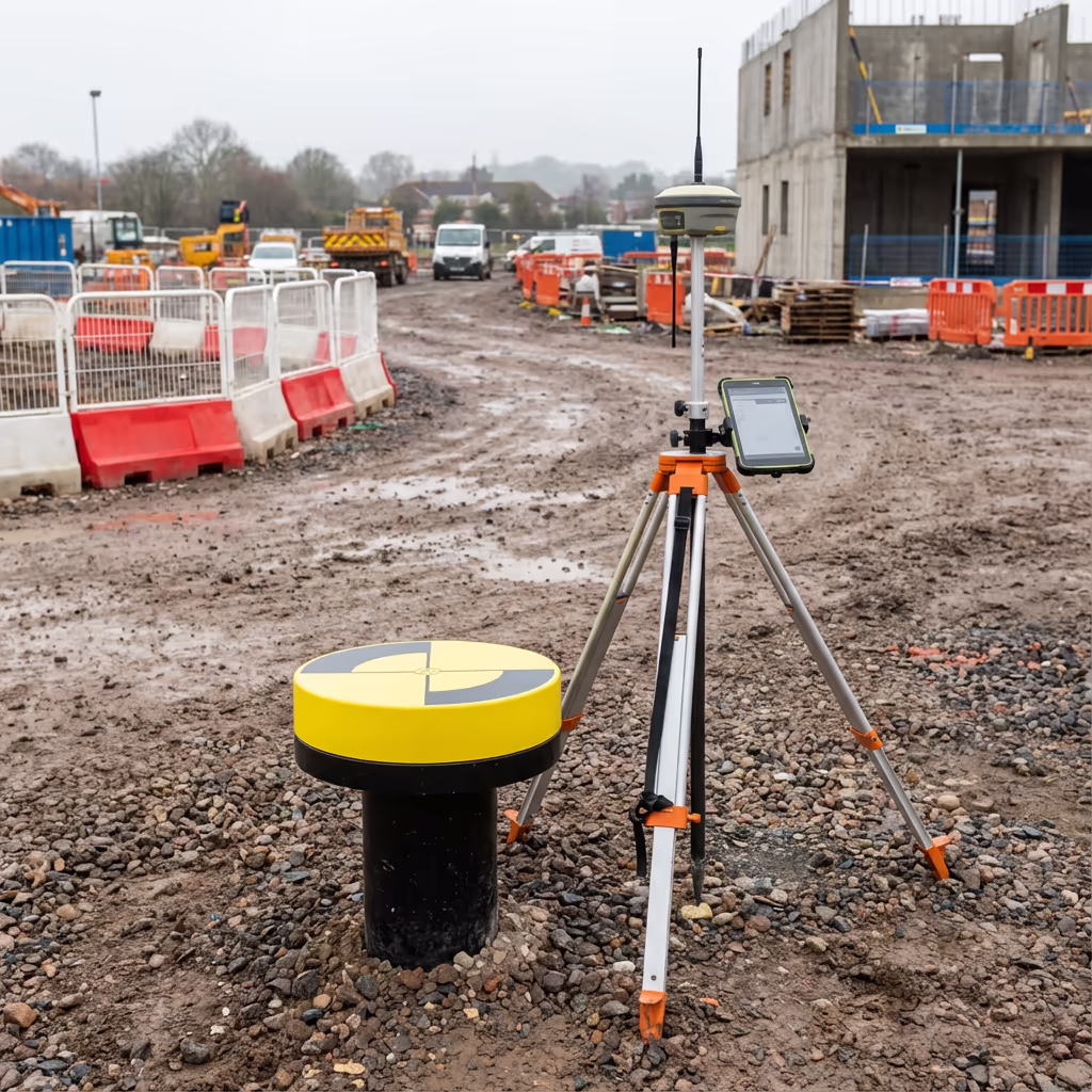 Ground control point on development site for survey accuracy with GPS equipment