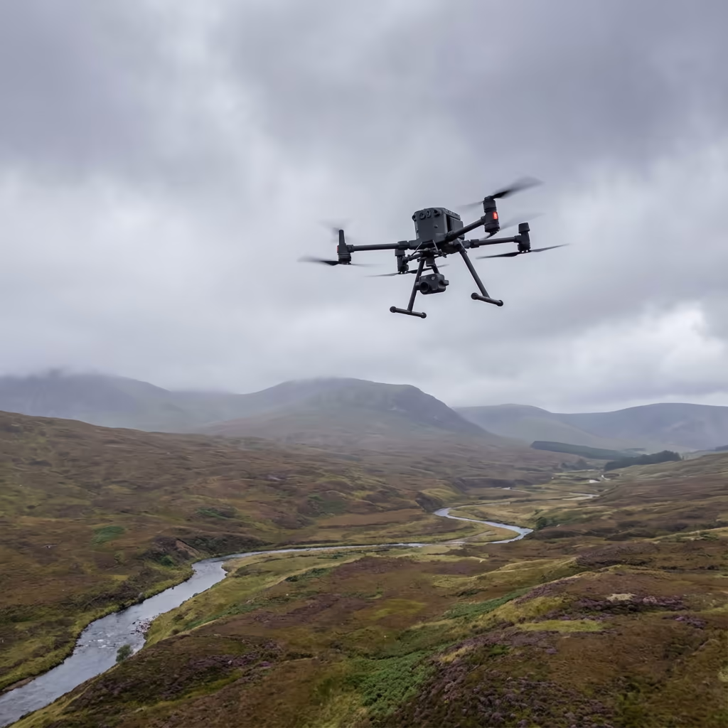 Computer screen displaying orthomosaic and contour plans from drone survey
