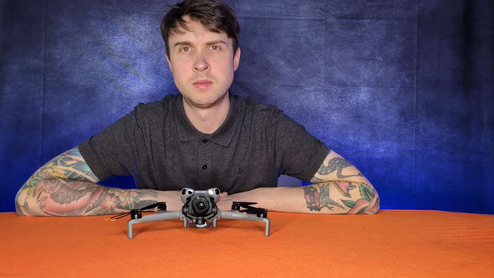 Drone pilot operating with the drone in sight during follow-me flight