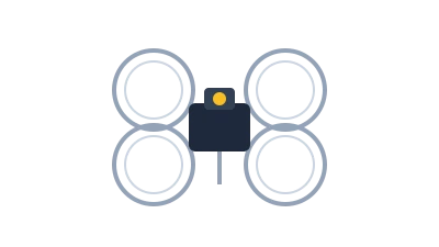 Line illustration of a small ducted micro quadcopter representing the EMAX EZ Pilot