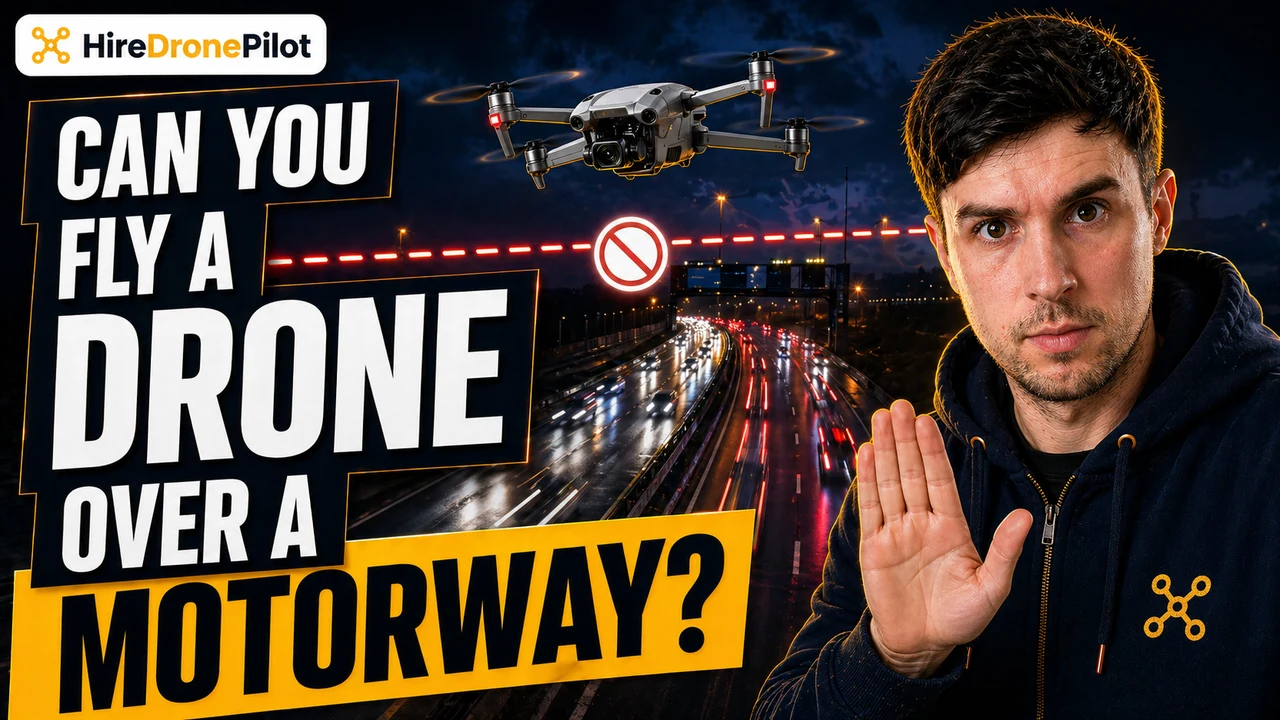 Professional UK drone pilot surveying a location before a flight near a road