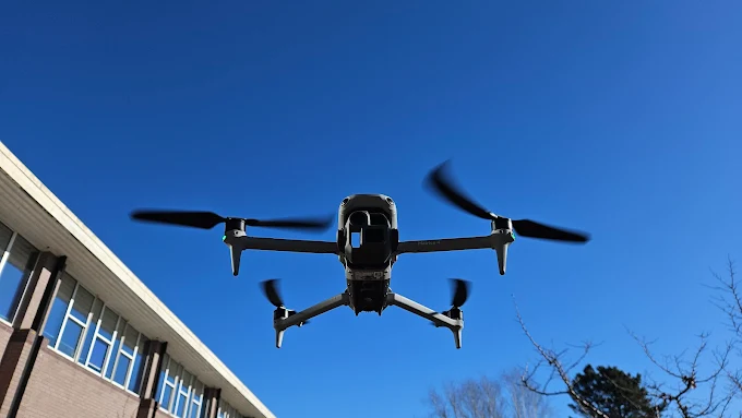 Drone roof inspection showing slate condition from above