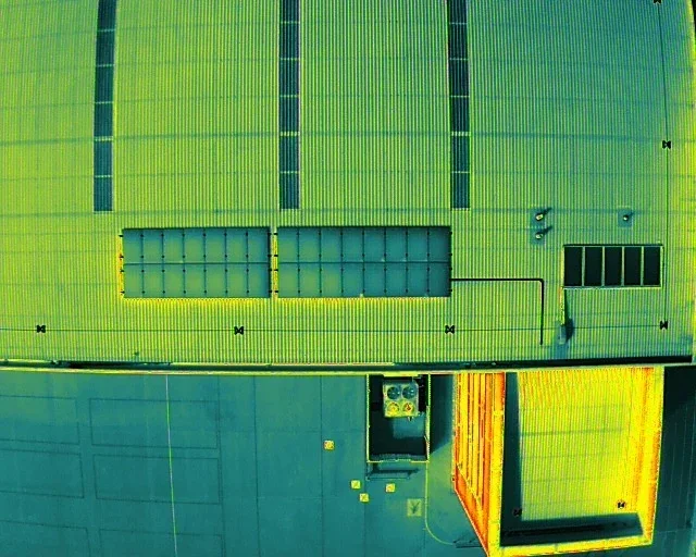 Commercial flat roof inspection captured by drone