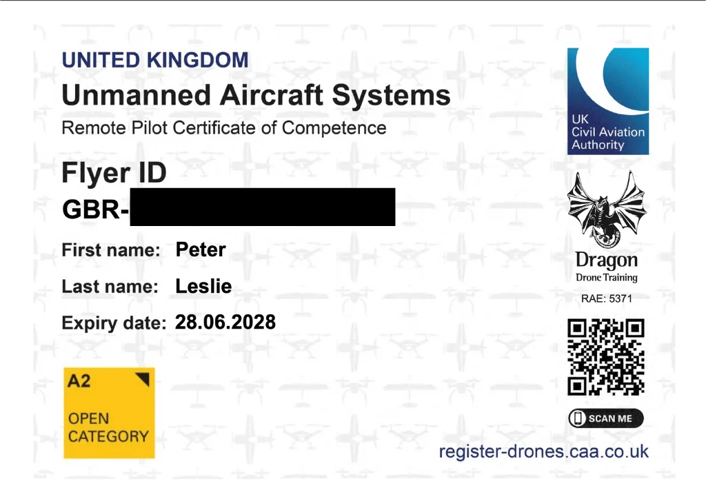Peter Leslie A2 CofC certificate