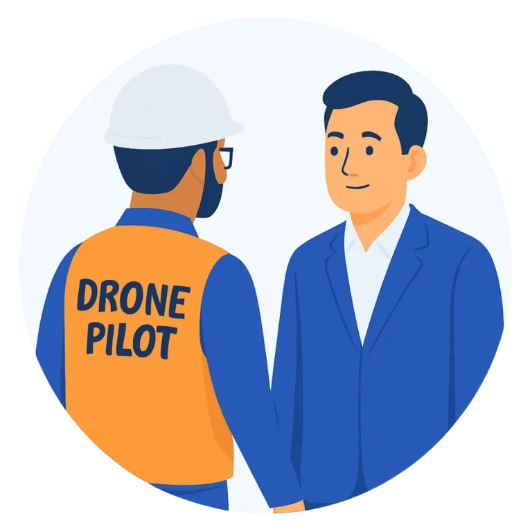 Person searching for drone pilots